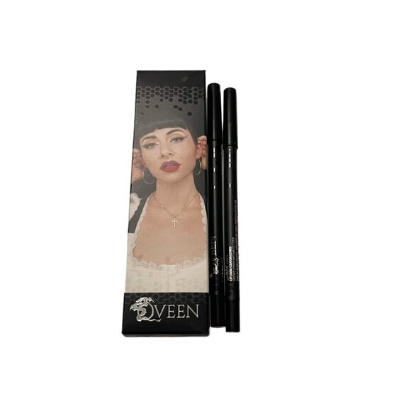 Qveen Partners In Crime Lip Liner Duo SOS & Spray Tan Cherry Red & Taupe - Picture 2 of 7